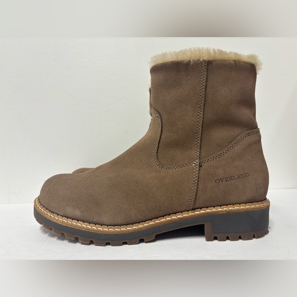 Overland Shoes - OVERLAND Calib Shearling Taupe Suede Leather Ankle Boot Women’s 12.5-13 (43)